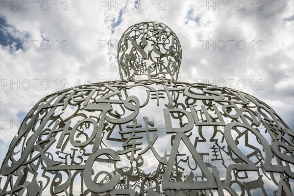Würth Museum 2, sculpture We by Jaume Plensa, typography, letters, signs, Gaisbach, Künzelsau,