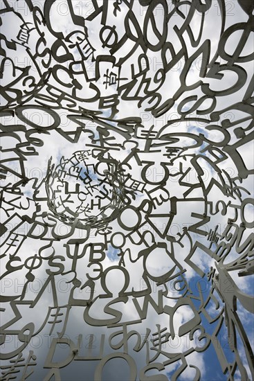 Würth Museum 2, sculpture We by Jaume Plensa, typography, letters, signs, Gaisbach, Künzelsau,