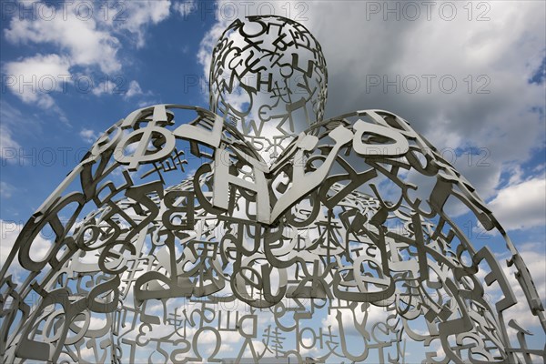 Würth Museum 2, sculpture We by Jaume Plensa, typography, letters, signs, Gaisbach, Künzelsau,