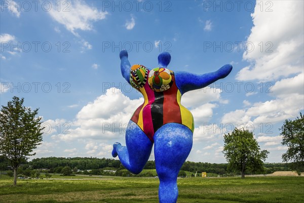 Würth Museum 2, Sculpture Blue Nana by Niki de Saint Phalle, Gaisbach, Künzelsau,