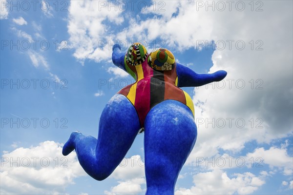 Würth Museum 2, Sculpture Blue Nana by Niki de Saint Phalle, Gaisbach, Künzelsau,