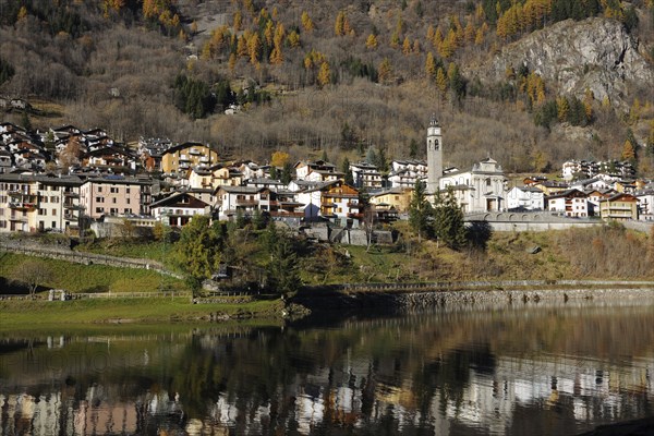 Village Carona in autumn, italian Alps, Lombardy, Italy, Europe