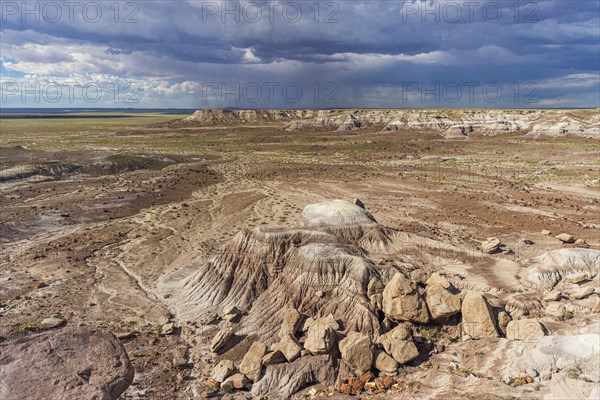 Eroded Siltstone and Gravel in a Painted Desert Canyon in Petrified Forest National Park in Arizona