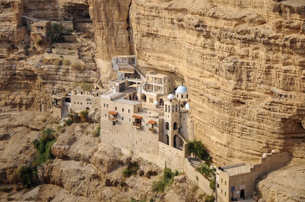 St. George Orthodox Monastery is located in Wadi Qelt. The sixth-century cliff-hanging complex,