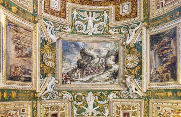 Beautiful details of the ceiling at the Vatican Museum