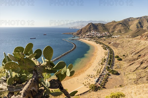Aerial view on Teresitas beach near Santa Cruz de Tenerife on Canary islands