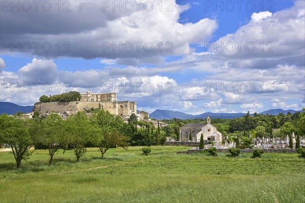 The castle in Grignan in the Département of Drôme in the Auvergne-Rhône-Alpes region, France,