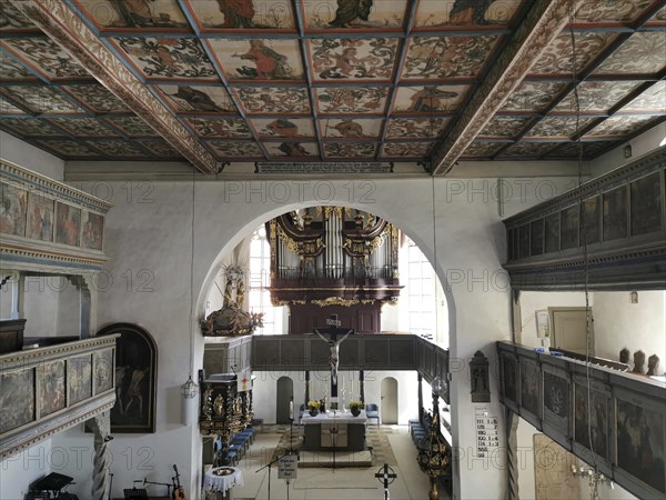 Painting with biblical scenes, late Gothic church of St Vitus and St Michael, Heiligenstadt,