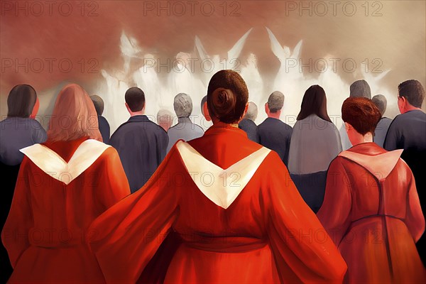 Pentecost, holy spirit upon the people, followers of Jesus Christ, christian holiday, religious