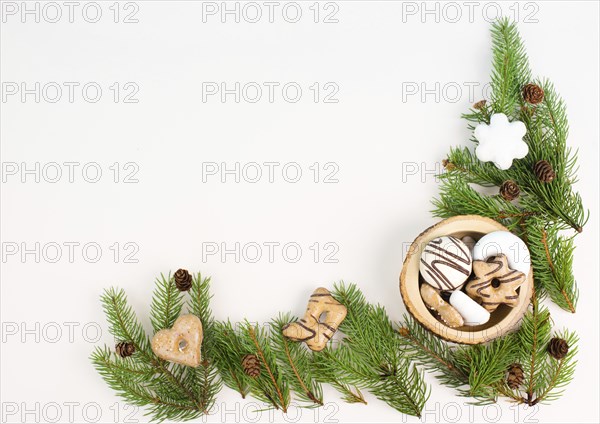Nurnberg elisen gingerbread mix, traditional german christmas sweets with fir branches and pine