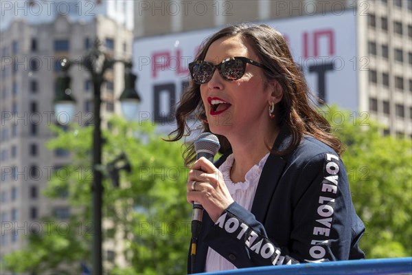 Detroit, Michigan USA, 9 June 2024, Gay, lesbian, bisexual, and transgender activists and their