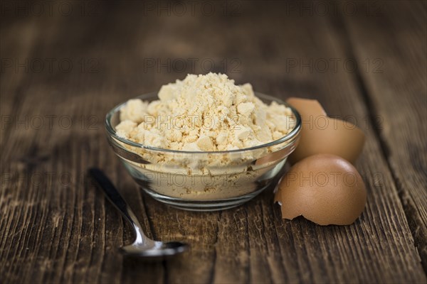 Fresh Whole Powdered Eggs as detailed close-up shot (selective focus)