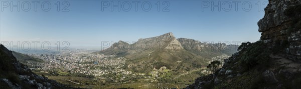 Cape Town and Table Mountain (panoramic view) at a sunny day