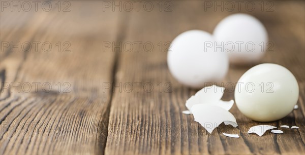 Some bolied Eggs (selective focus) as detailed close-up shot