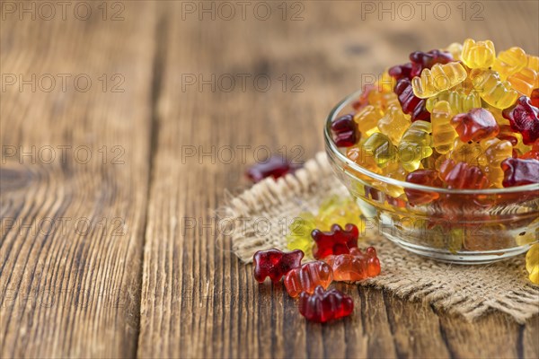 Heap of Gummy Bears (close-up shot, selective focus)