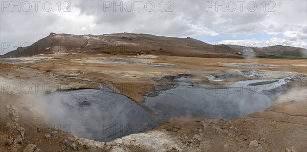 Hverir Geothermal Area (in the northern port of Iceland) during summertime