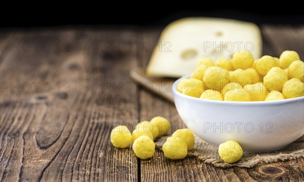 Portion of fresh made Cheese Balls (close-up shot, selective focus)
