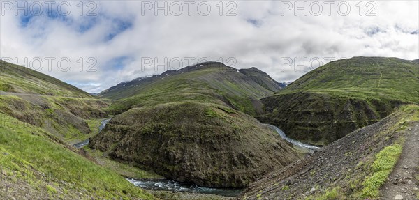 Icelandic scenery in the northern part of the country at a cloudy day