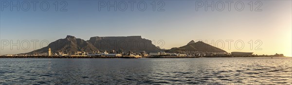 Sunset at Cape Town, South Africa. View from a boat