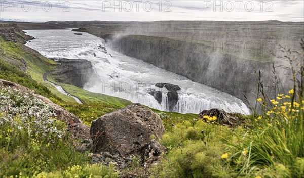 Majestic Gullfoss waterfall in Iceland along the golden circle
