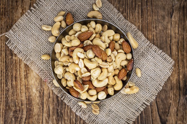 Portion of roasted nuts as detailed close up shot (selective focus)