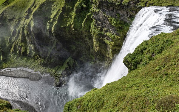 Skogafoss waterfall in the southern part Iceland at a summer day