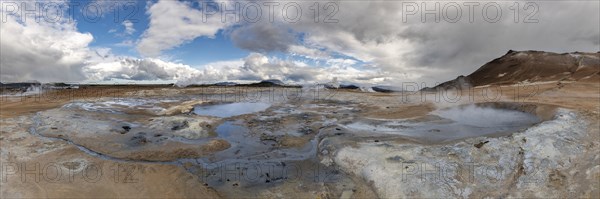 Hverir Geothermal Area (in the northern port of Iceland) during summertime