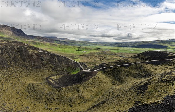 The Grabrok Volcano Crater in the western region of Iceland