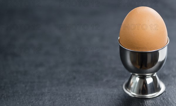 Portion of bolied Eggs (selective focus) as close-up shot