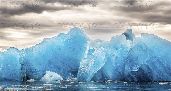 Famous Glacier Lagoon in Jokulsarlon Iceland during sunset