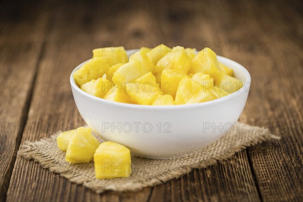Some homemade Pineapple (sliced) as detailed close-up shot, selective focus