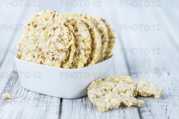 Some fresh made Corn Waffles on wooden background (selective focus)