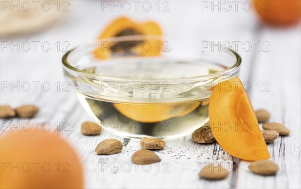 Apricot Kernel Oil as detailed close up shot (selective focus)