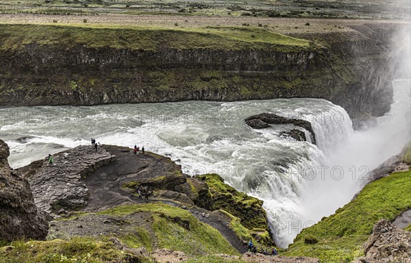 Gullfoss waterfall in Iceland along the golden circle at a summer day