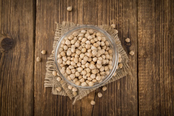 Portion of fresh Chickpeas close-up shot, selective focus