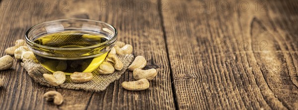 Portion of Cashew Oil (detailed close up shot, selective focus)