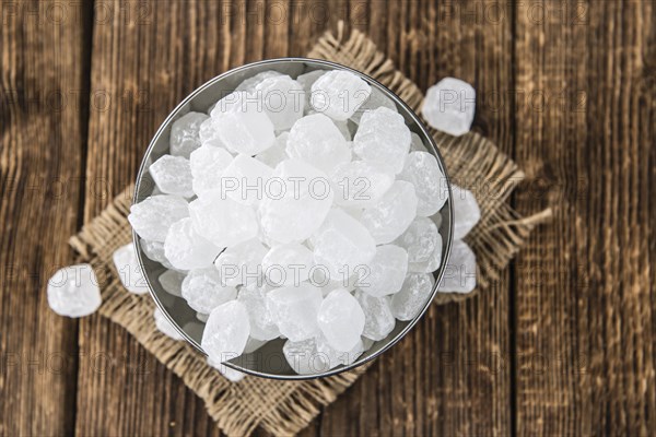 Portion of white Rock Candy (selective focus, close-up picture)