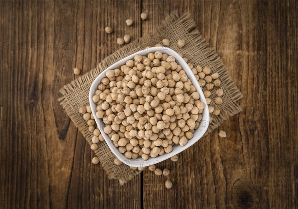 Portion of fresh Chickpeas close-up shot, selective focus