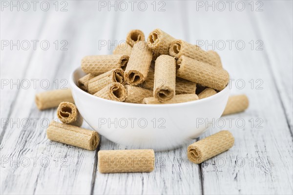 Wafers on a vintage background as detailed close-up shot, selective focus