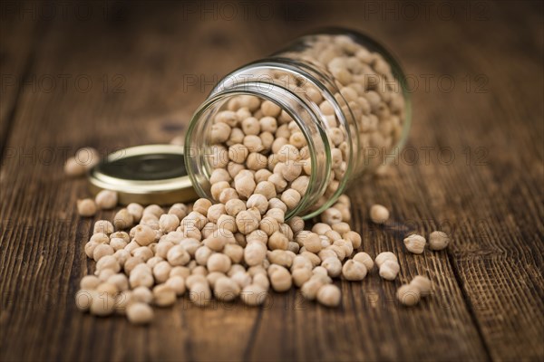 Portion of fresh Chickpeas close-up shot, selective focus