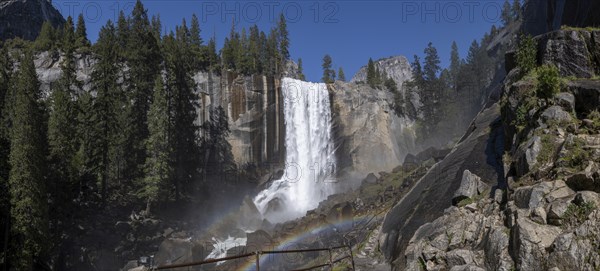 Vernal Falls panoramic view in Yosemite National Park