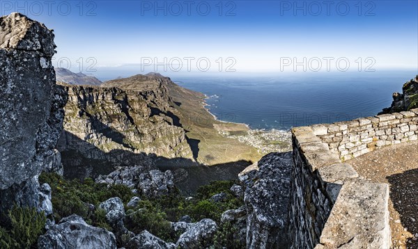 View from Table Mountain (Cape Town, South Africa) at a sunny day