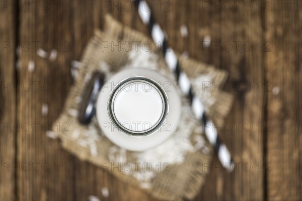 Portion of Rice Milk as detailed close-up shot, selective focus