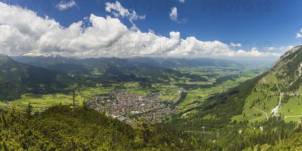 Panorama from Schattenberg, 1692m, on Oberstdorf, Allgäu, Bavaria, Germany, Europe