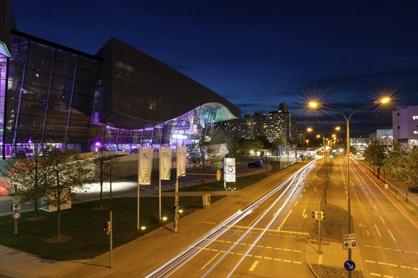 BMW Welt at night, Munich, Bavaria, Germany, Europe