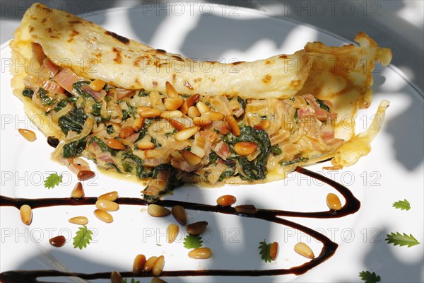 Swabian cuisine, stuffed pancakes with chard and pine nuts, vegetarian, hearty, savoury, typical