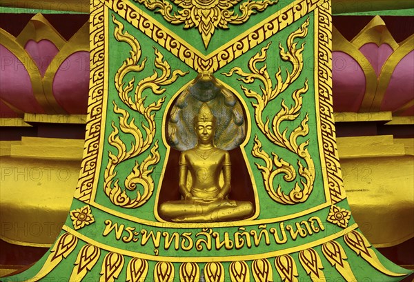 Buddha in lotus position, Great Buddha Temple, Wat Phra Yai, on Ko Phan, Koh Samui, Thailand, Asia