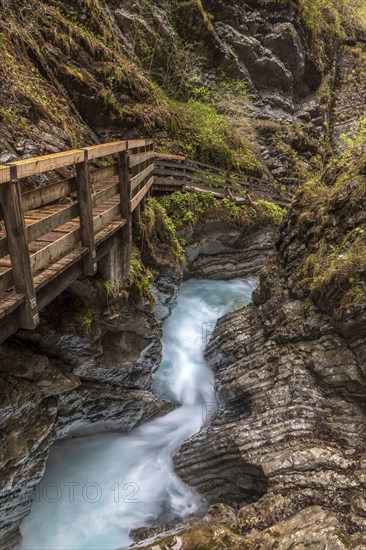 Wimbachklamm gorge in Ramsau near Berchtesgaden, Germany, Europe