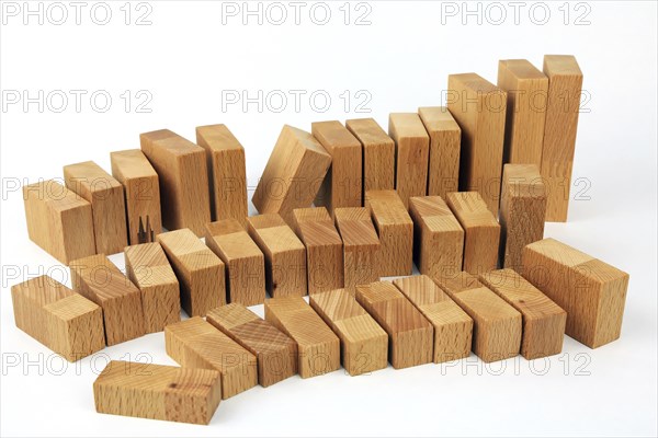 Chart with wooden blocks