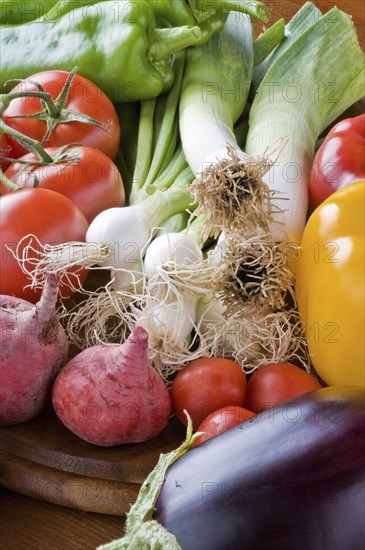 A selection of fresh organic vegetables